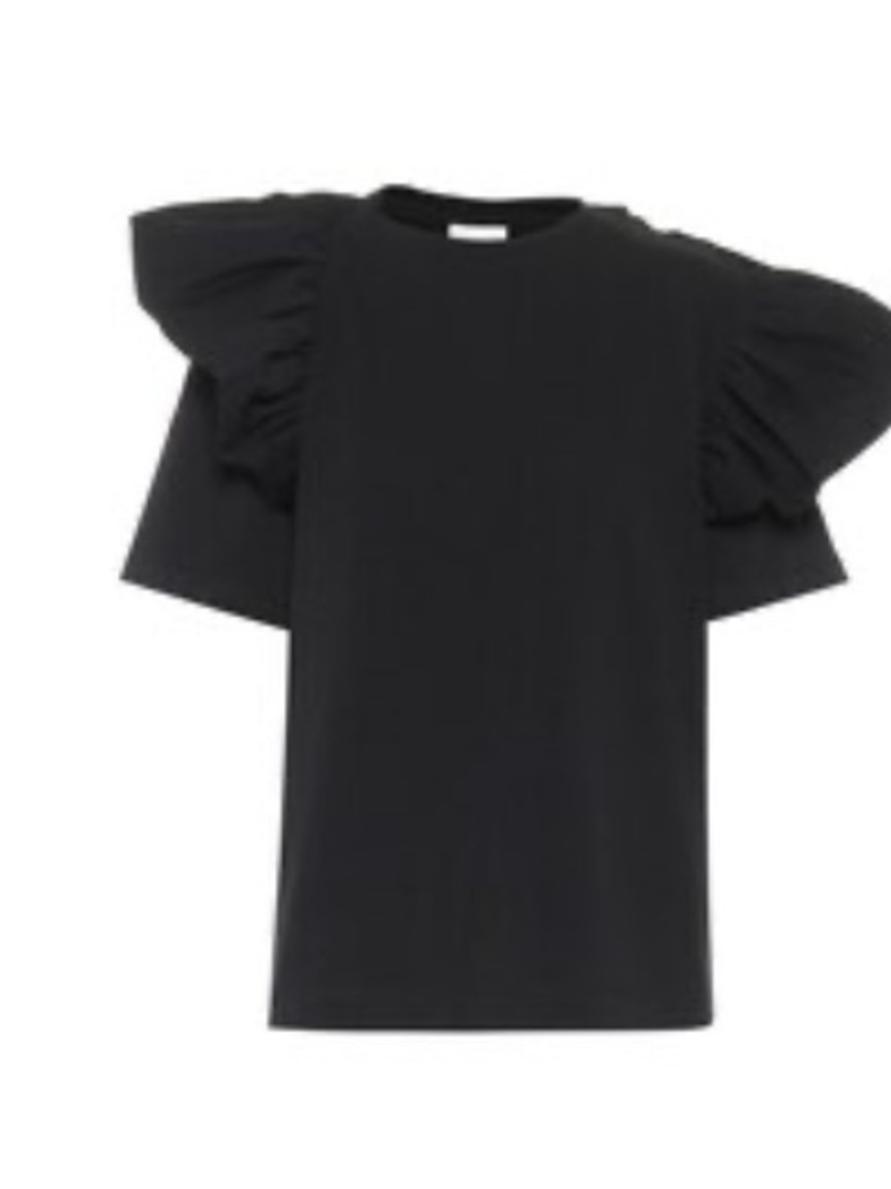 Dries Van Noten Black Ruffle Sleeve Tee - size Large